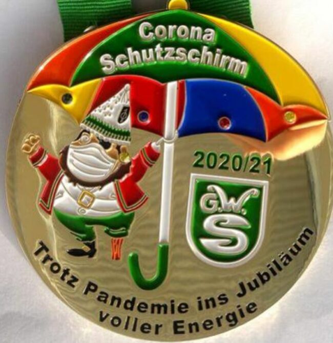 Karnevalsorden 2021 grün-weiß Schlebusch